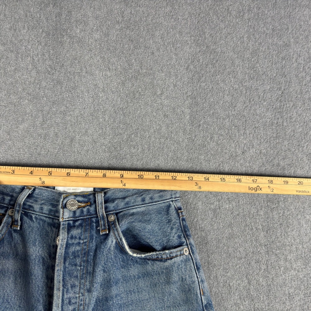 AGOLDE‎ Jeans 90's High Rise Pinch Waist Straight Button Fly 24 Raw Hem 26" - Picture 6 of 13